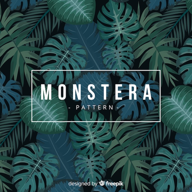 Fond monstera foncé