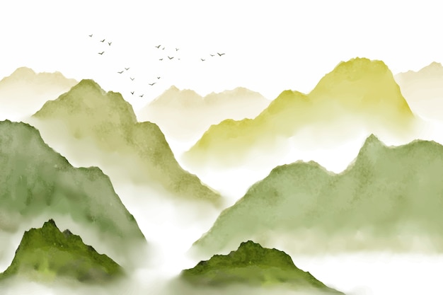 Fond de montagnes aquarelle