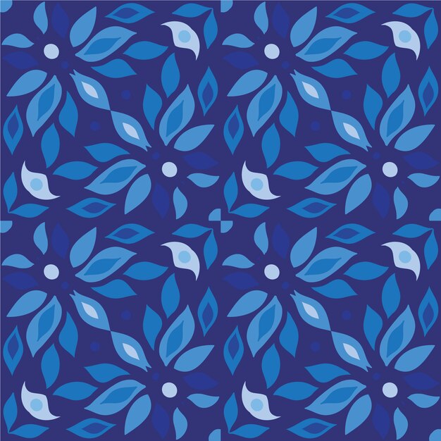 Fond de motif de fleurs bleues