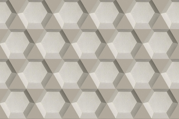 Fond à motifs d'artisanat en papier hexagonal gris