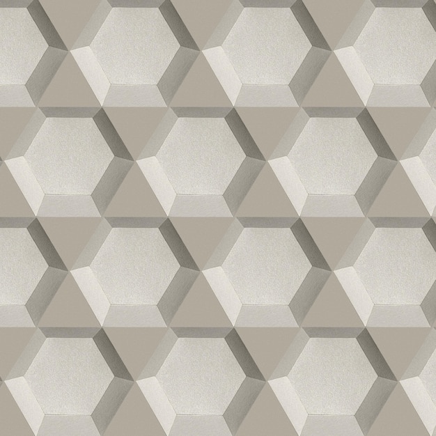 Fond à motifs d'artisanat en papier hexagonal gris