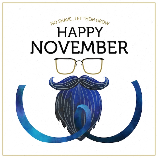 Vecteur gratuit fond de movember heureux design plat