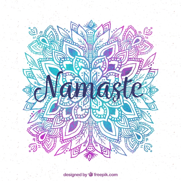 Vecteur gratuit fond namaste avec mandala aquarelle