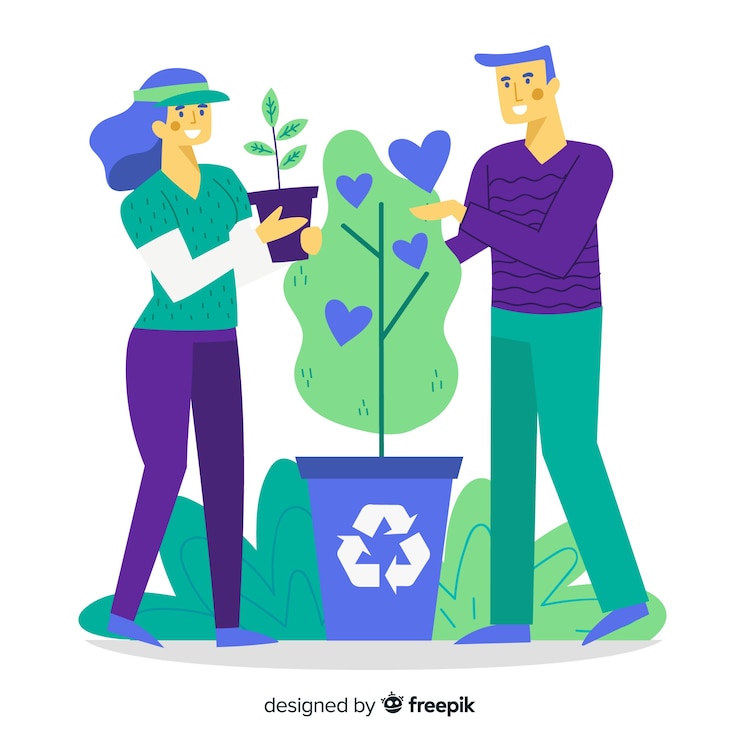 Vecteur gratuit fond de nature moderne avec le concept d&#39;écologie