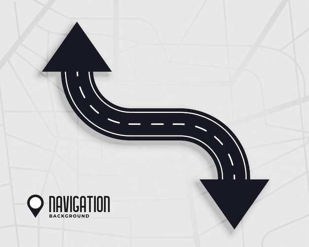 Vecteur gratuit fond de navigation routière avec signe de flèche