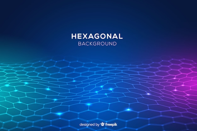 Fond net hexagonal rougeoyante futuriste