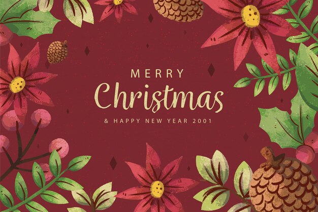Fond de Noël aquarelle