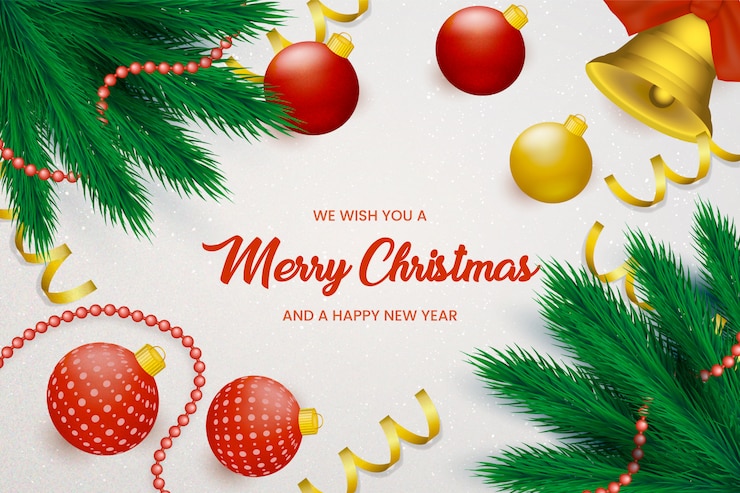 Vecteur gratuit fond de noël avec des boules décoratives