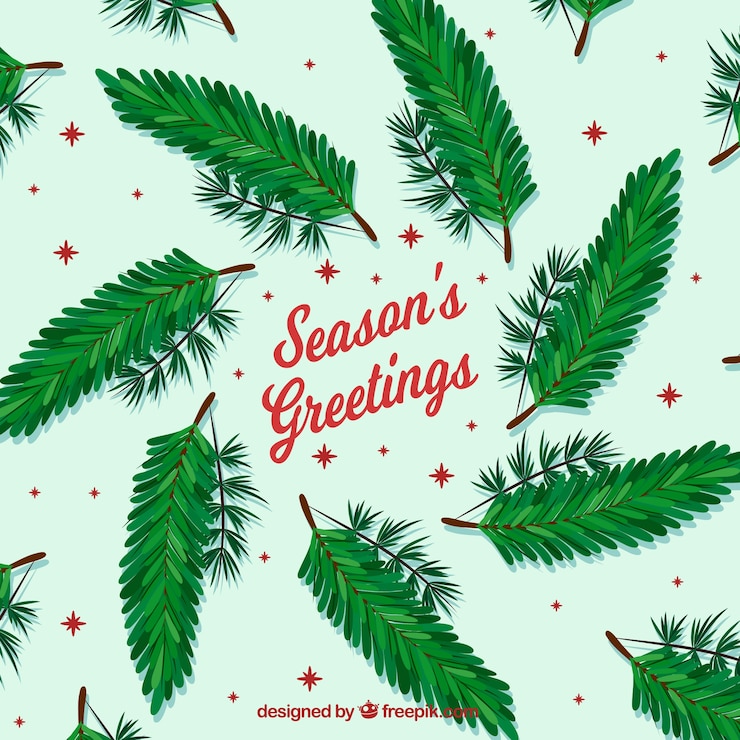 Vecteur gratuit fond de noël avec des branches vertes