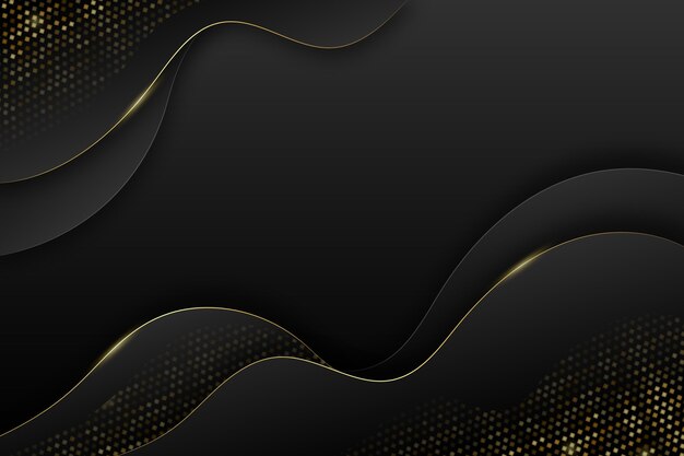 Fond noir dégradé avec des textures dorées