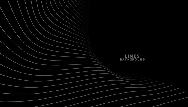 Fond Noir Avec Un Design De Lignes De Courbe Fluide