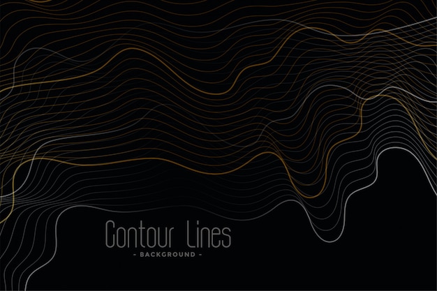 Vecteur gratuit fond noir avec lignes de contour brillantes