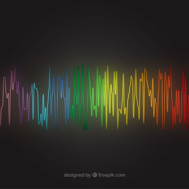 Fond noir avec une onde sonore colorée