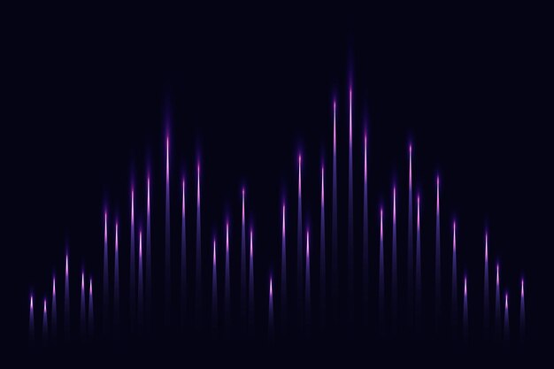 Fond noir de technologie d'égaliseur de musique avec l'onde sonore numérique violette