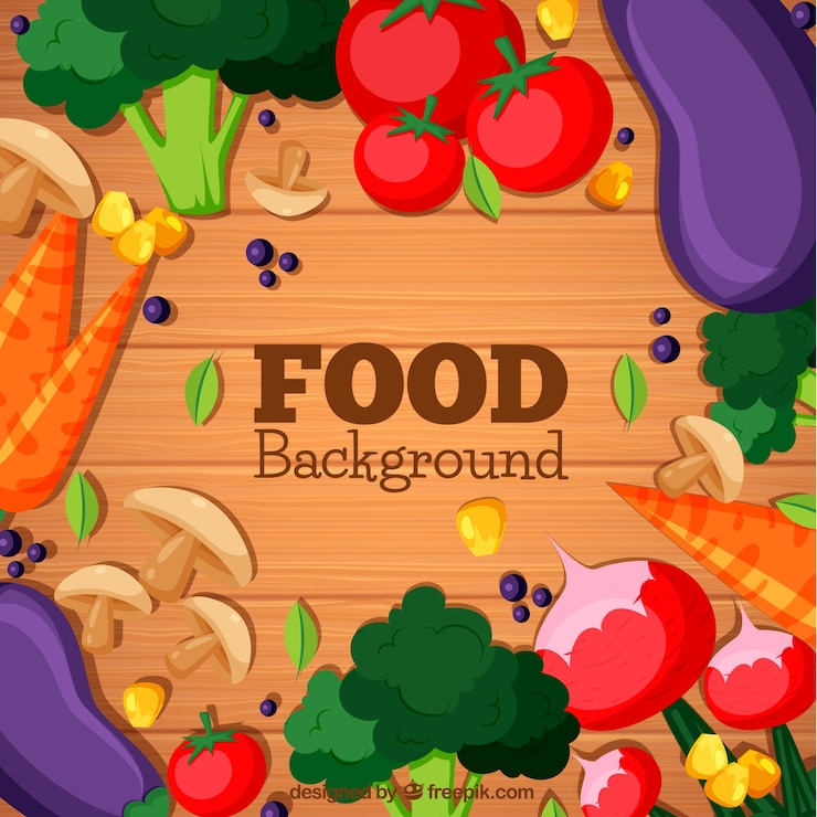 Vecteur gratuit fond de nourriture avec des légumes