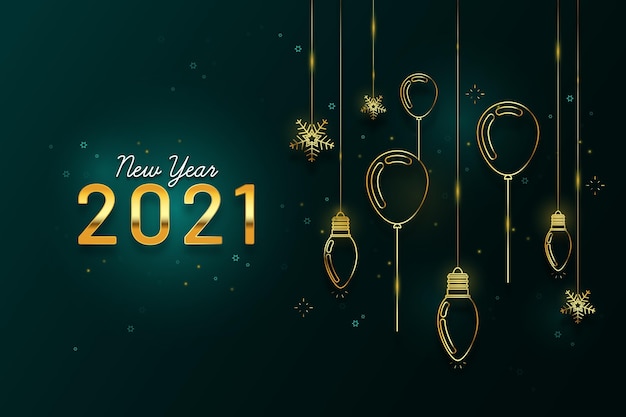 Fond De Nouvel An 2021 Avec Décoration Dorée Réaliste