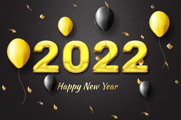 Fond de nouvel an 2022 avec ballon