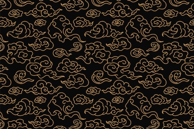 Vecteur gratuit fond de nuage, vecteur de motif oriental chinois sans soudure