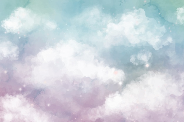 Fond De Nuages Aquarelle Coton Sucre