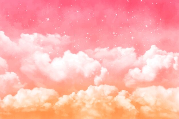 Fond de nuages aquarelle coton sucre