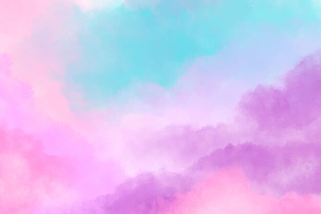 Fond de nuages de coton aquarelle
