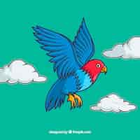 Vecteur gratuit fond avec oiseau volant coloré