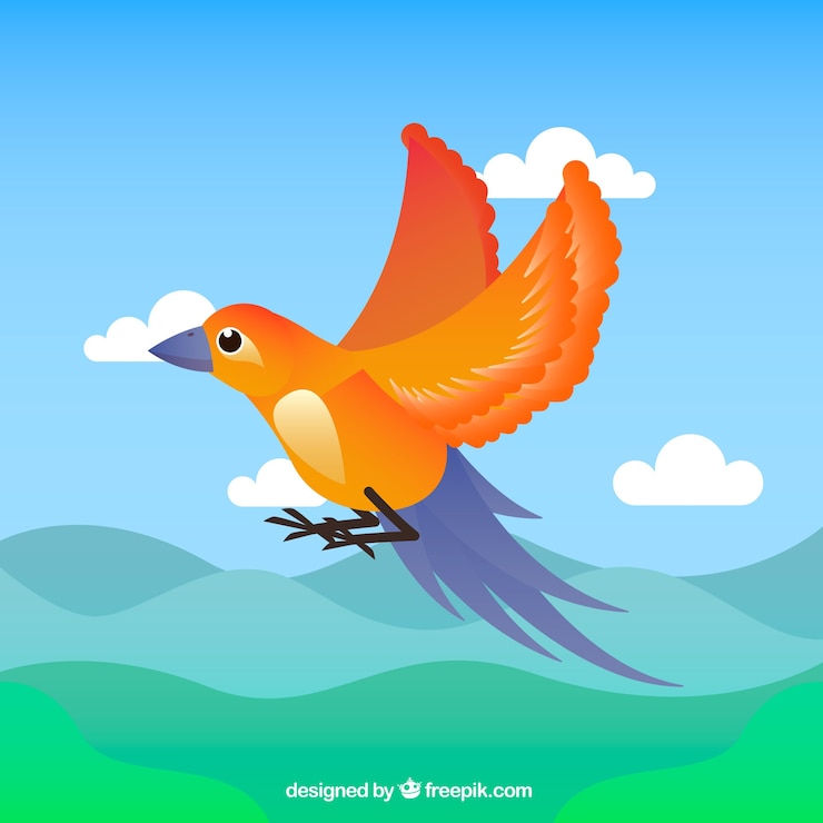Vecteur gratuit fond d&#39;oiseau volant plat