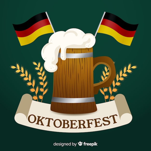 Fond Oktoberfest Design Plat Avec De La Bière