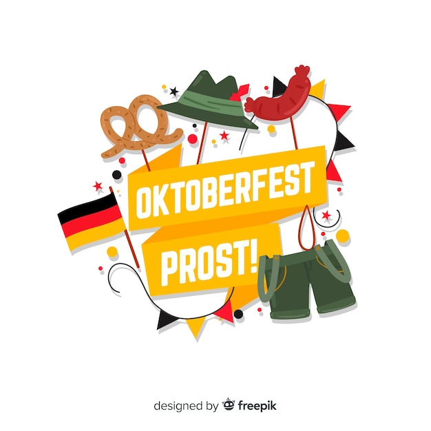 Vecteur gratuit fond d'oktoberfest design plat