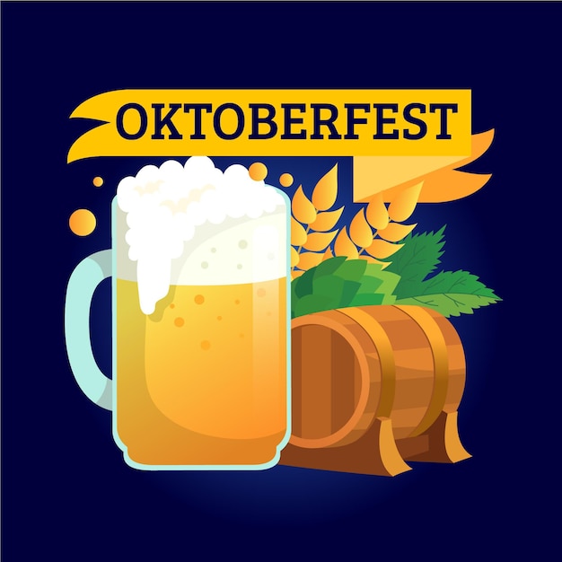 Fond Oktoberfest Dessiné à La Main Avec Pinte