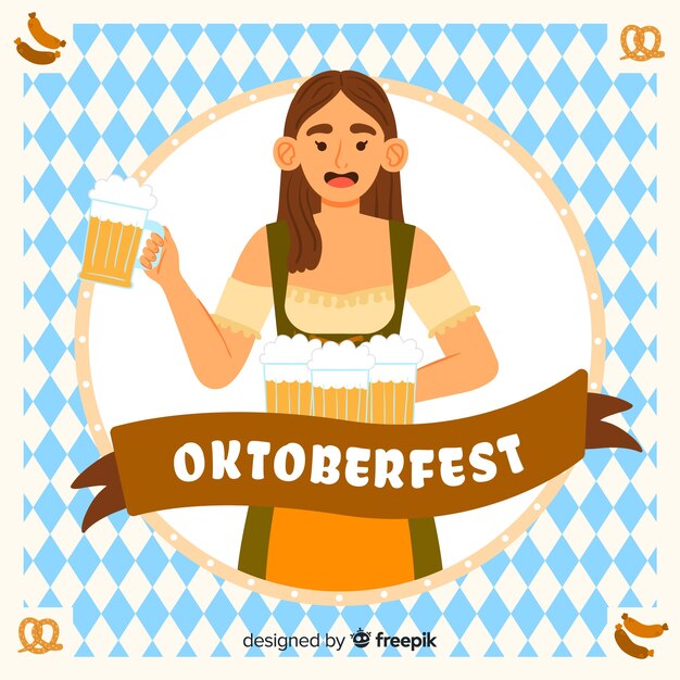 Fond D'oktoberfest Dessiné à La Main