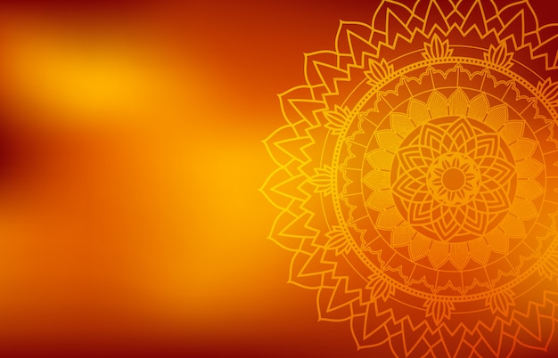 fond orange avec mandala