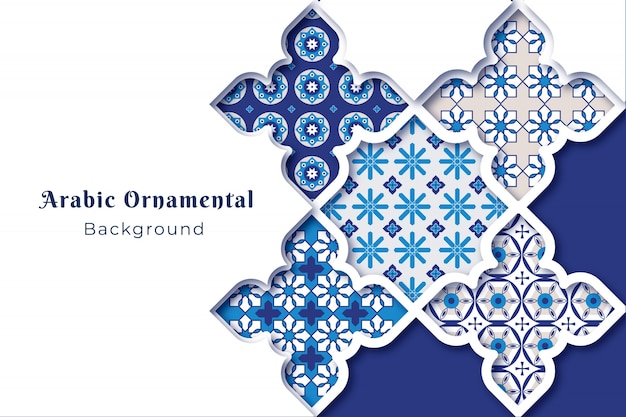 Fond ornemental arabe en style papier