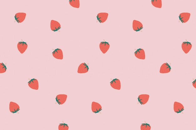 Vecteur gratuit fond pastel motif fraise mignon