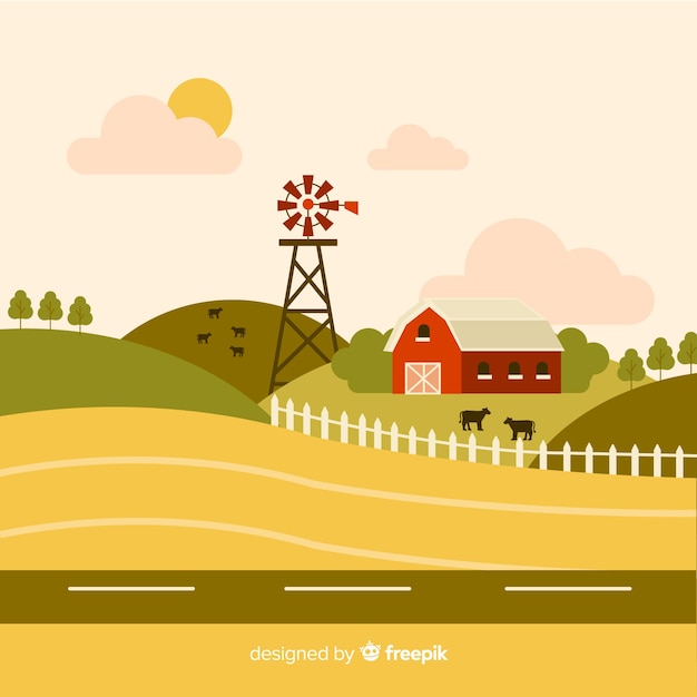 Fond de paysage ferme