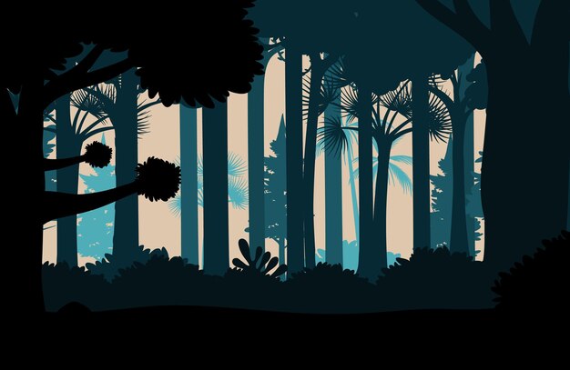 Fond De Paysage De Jungle Silhouette