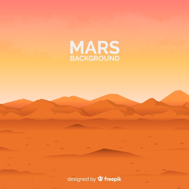 Fond De Paysage De Mars Avec Design Plat