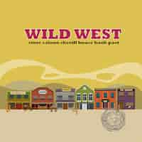 Vecteur gratuit fond de paysage plat wild west street