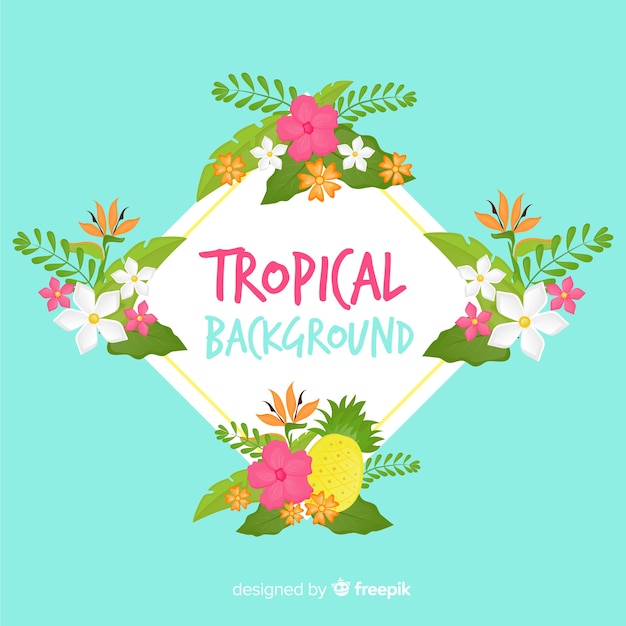 Fond De Plantes Tropicales Dessinés à La Main