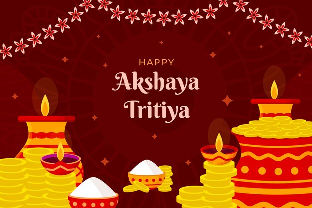 Vecteur gratuit fond plat akshaya tritiya