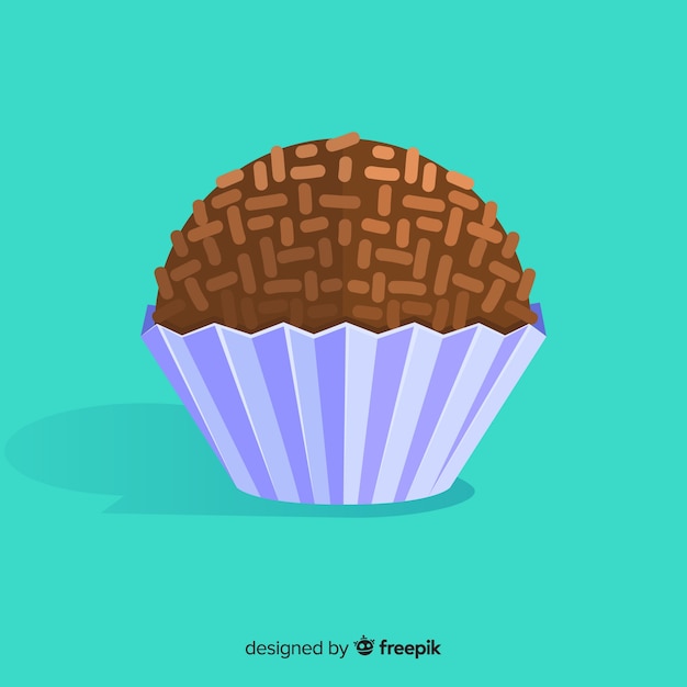 Vecteur gratuit fond plat brigadeiro