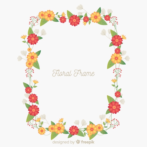 Fond Plat Cadre Floral