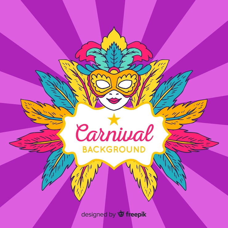 Vecteur gratuit fond plat de carnaval