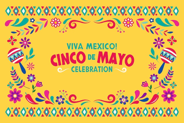 Vecteur gratuit fond plat cinco de mayo