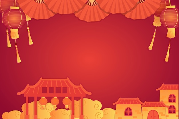 Fond plat du nouvel an chinois