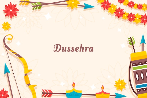 Vecteur gratuit fond plat dussehra