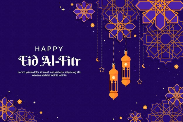 Vecteur gratuit fond plat eid al-fitr