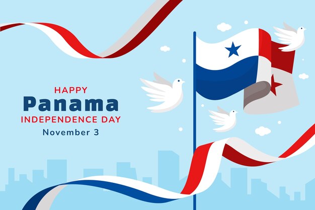 Fond plat de la fête de l'indépendance du panama
