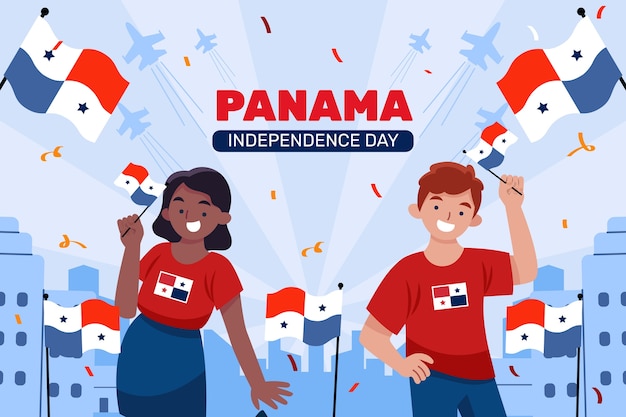 Fond Plat De La Fête De L'indépendance Du Panama