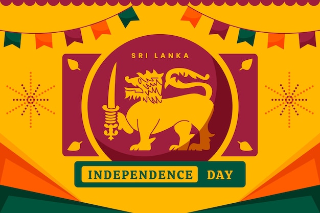 Vecteur gratuit fond plat de la fête de l'indépendance du sri lanka